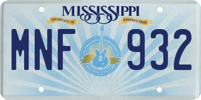 MS license plate MNF932