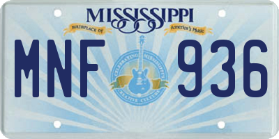 MS license plate MNF936
