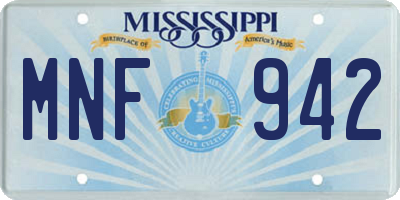 MS license plate MNF942