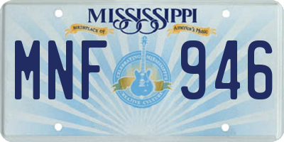MS license plate MNF946