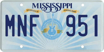 MS license plate MNF951
