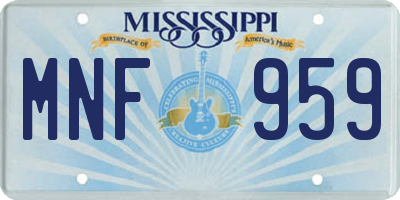 MS license plate MNF959