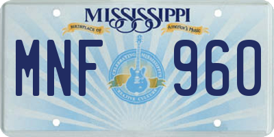 MS license plate MNF960