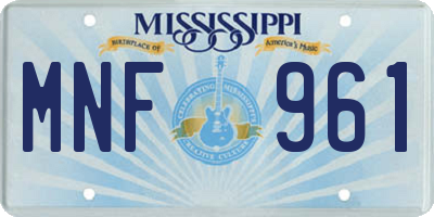 MS license plate MNF961