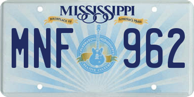 MS license plate MNF962