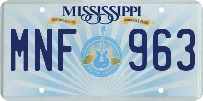 MS license plate MNF963