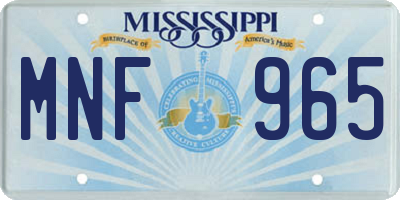 MS license plate MNF965