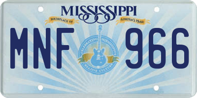 MS license plate MNF966