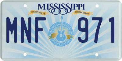 MS license plate MNF971