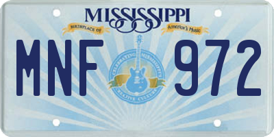 MS license plate MNF972
