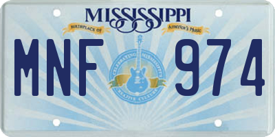MS license plate MNF974
