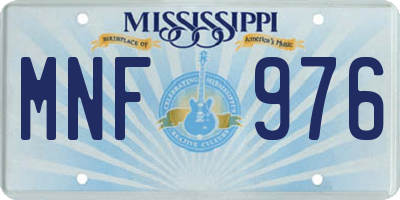 MS license plate MNF976