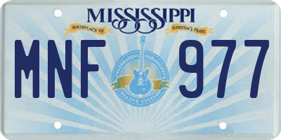 MS license plate MNF977