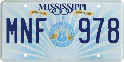 MS license plate MNF978