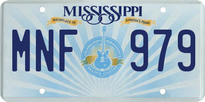MS license plate MNF979