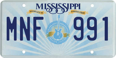 MS license plate MNF991
