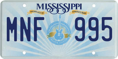 MS license plate MNF995