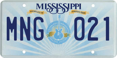 MS license plate MNG021