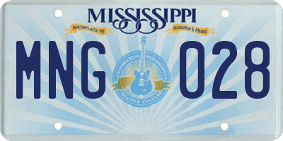 MS license plate MNG028