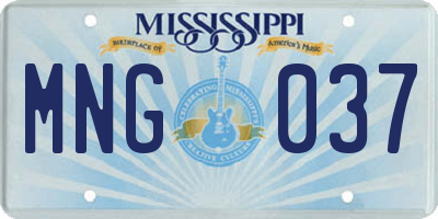 MS license plate MNG037