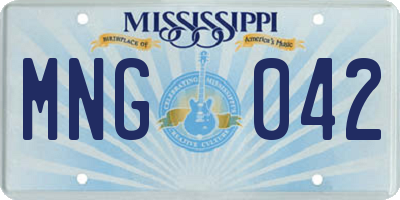 MS license plate MNG042