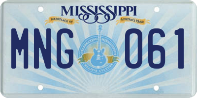 MS license plate MNG061