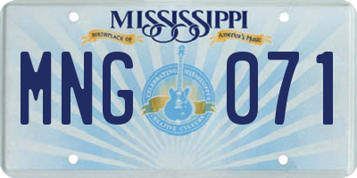 MS license plate MNG071
