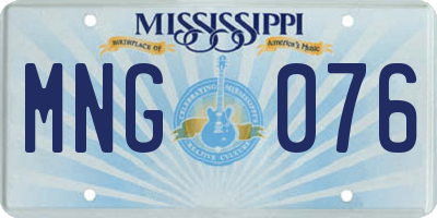 MS license plate MNG076