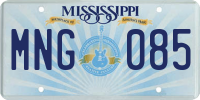 MS license plate MNG085