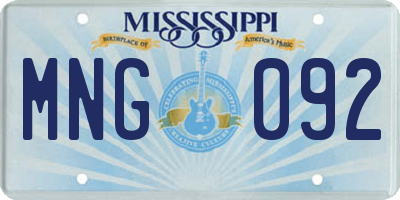 MS license plate MNG092