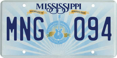 MS license plate MNG094