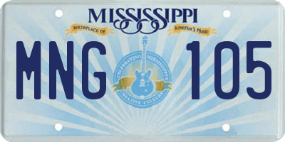 MS license plate MNG105