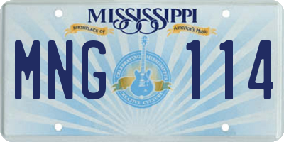 MS license plate MNG114