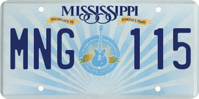 MS license plate MNG115