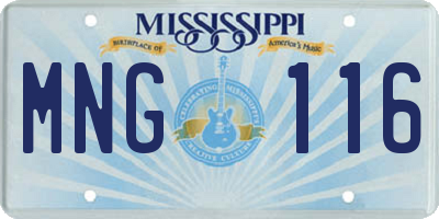 MS license plate MNG116