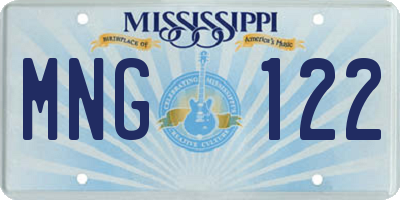 MS license plate MNG122