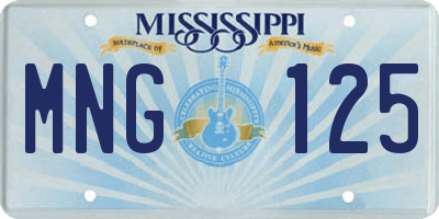 MS license plate MNG125