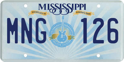 MS license plate MNG126