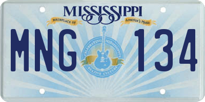 MS license plate MNG134