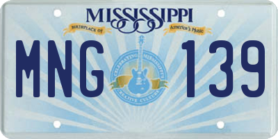 MS license plate MNG139