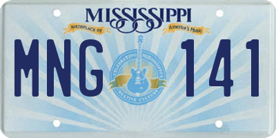 MS license plate MNG141