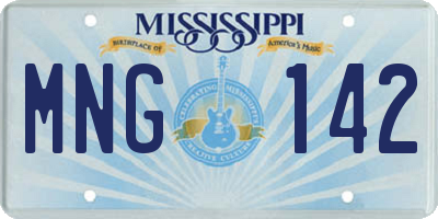 MS license plate MNG142