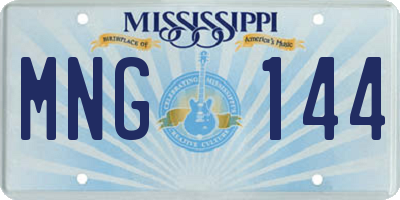 MS license plate MNG144
