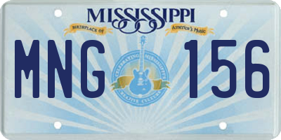 MS license plate MNG156