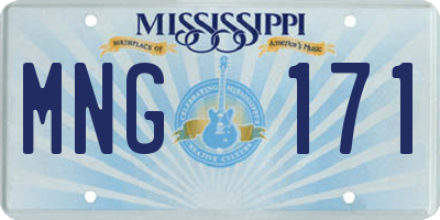MS license plate MNG171
