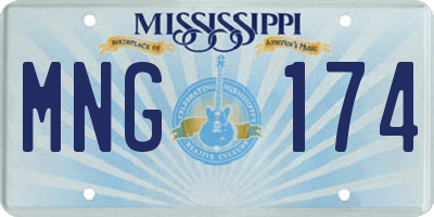 MS license plate MNG174