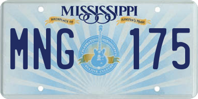 MS license plate MNG175