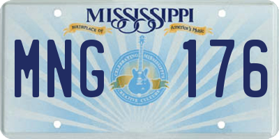 MS license plate MNG176