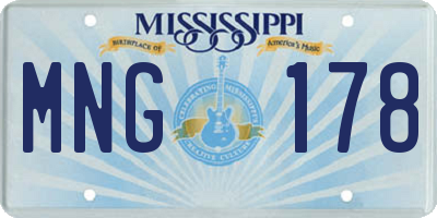 MS license plate MNG178