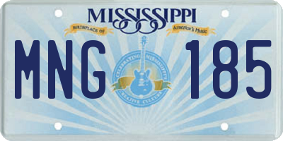 MS license plate MNG185